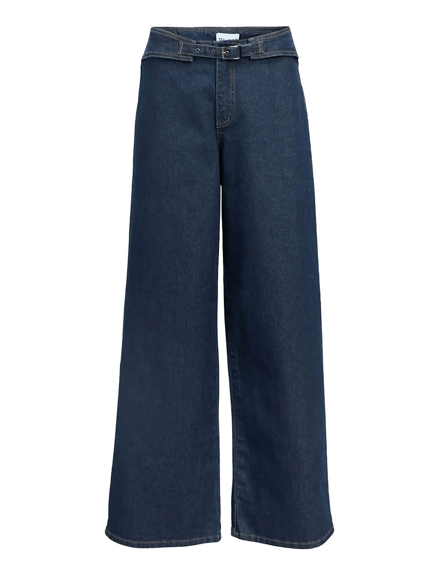 Object - OBJSAVA FLO HW JEANS 142 - hosen mit weitem bein - dark blue denim - 1