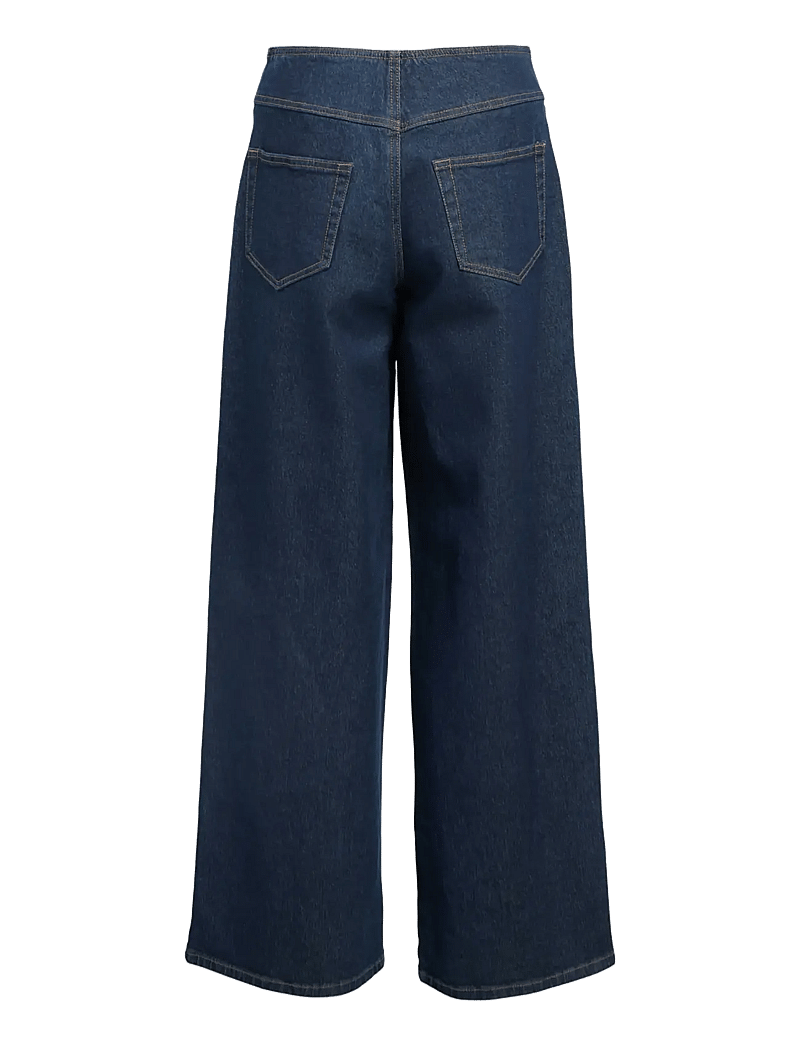 Object - OBJSAVA FLO HW JEANS 142 - hosen mit weitem bein - dark blue denim - 2