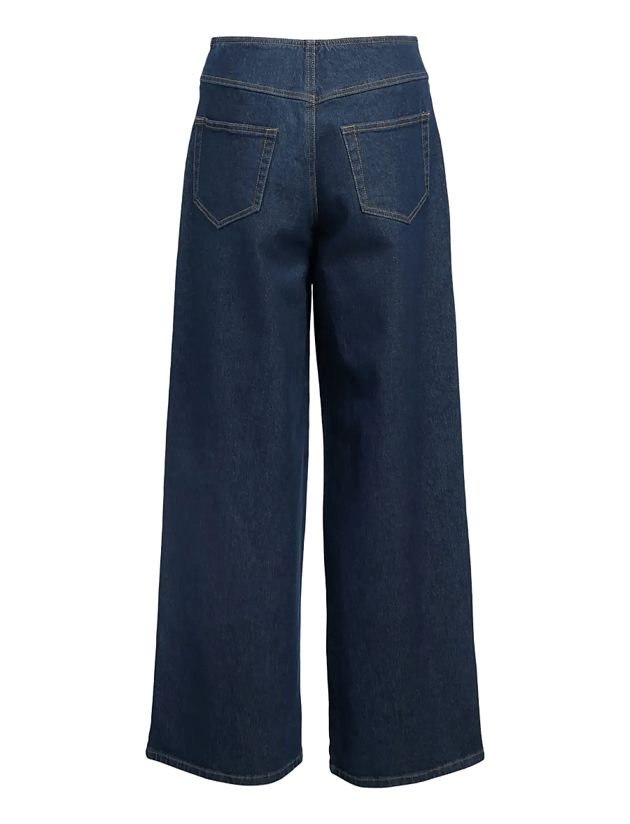 Object - OBJSAVA FLO HW JEANS 142 - hosen mit weitem bein - dark blue denim - 2