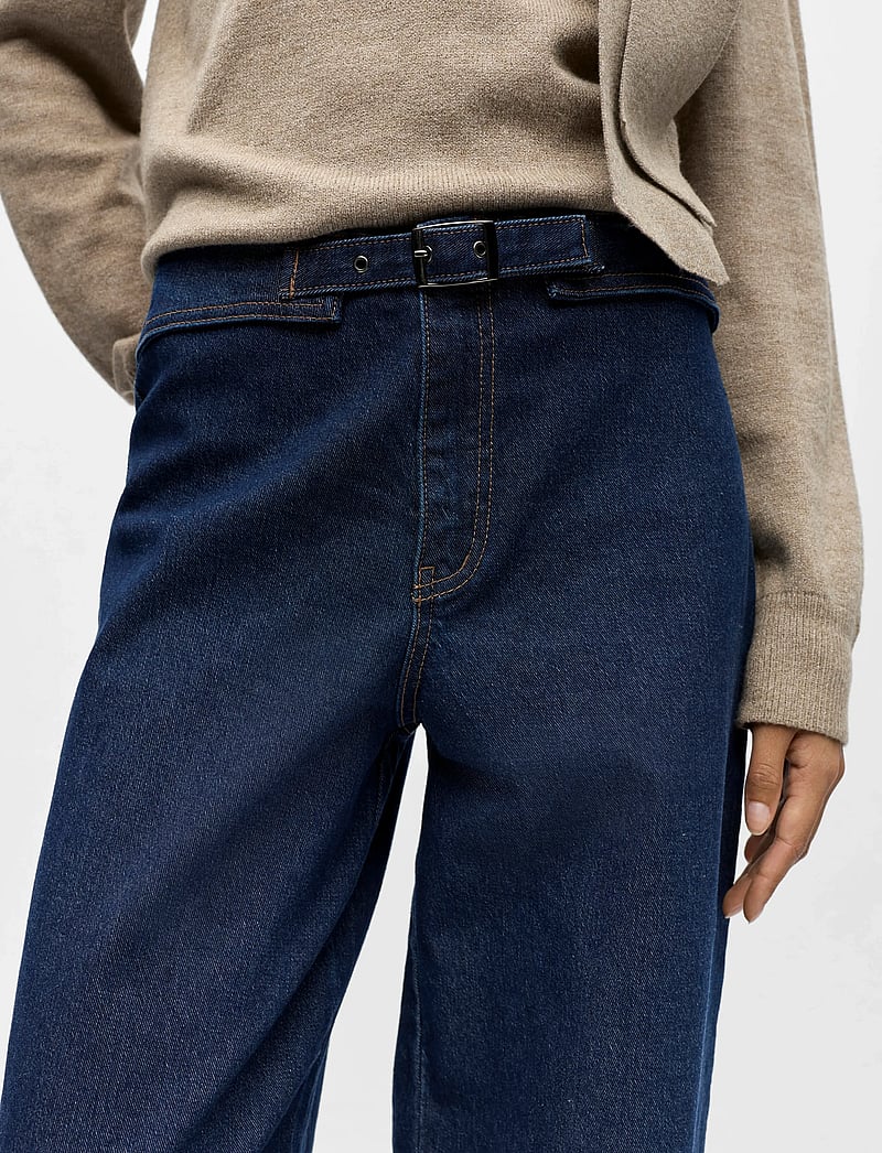 Object - OBJSAVA FLO HW JEANS 142 - hosen mit weitem bein - dark blue denim - 5