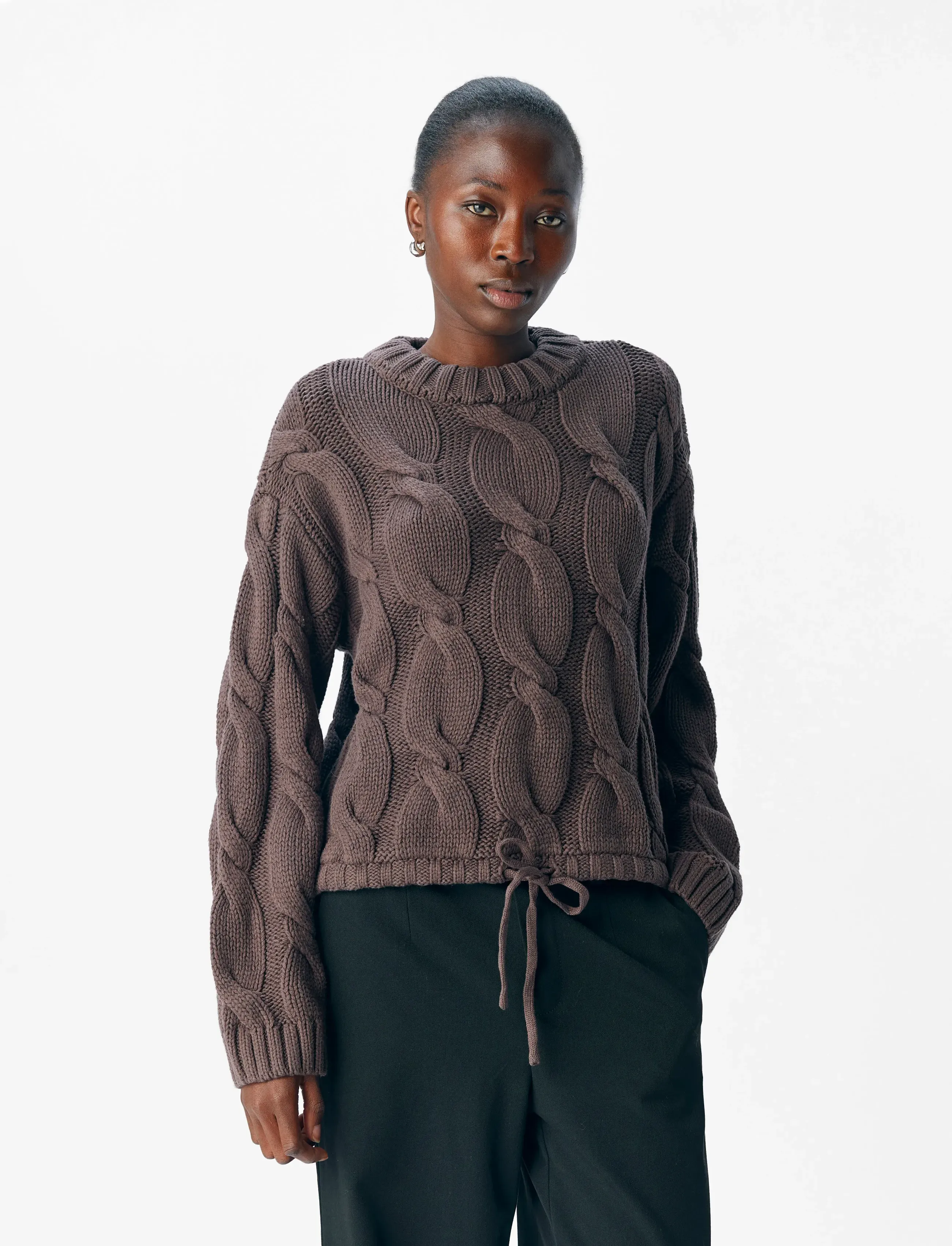 Object - OBJBAY L/S LO KNIT PULLOVER E PA 25 - pullover - seal brown - 3