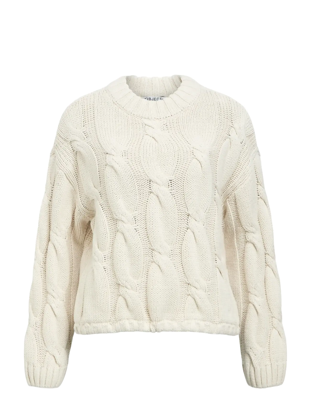 Object OBJBAY L/S LO KNIT PULLOVER E PA 25 - Pullover - WHITE SAND / cream