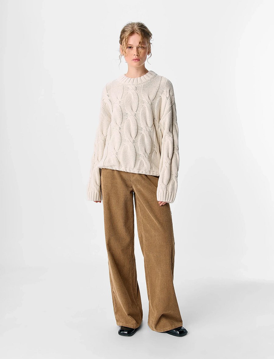 Object - OBJBAY L/S LO KNIT PULLOVER E PA 25 - jumpers - white sand - 0