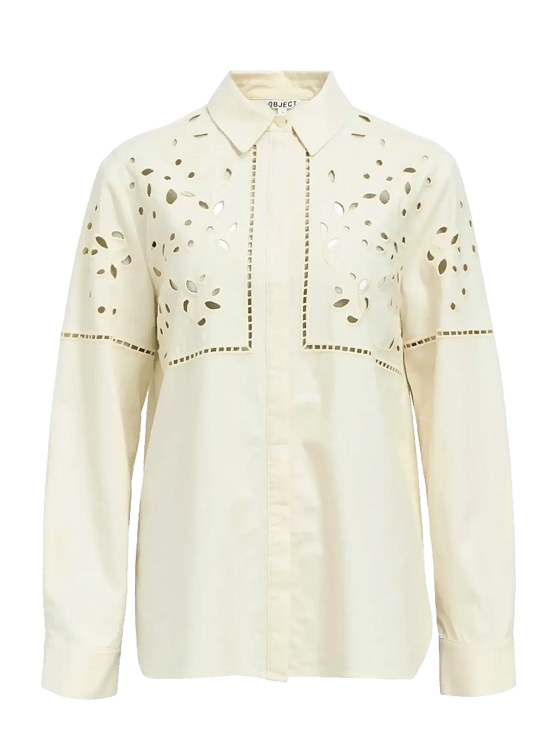 Object - OBJPERRY L/S LO SHIRT E AU 25 - langärmlige hemden - tofu - 1