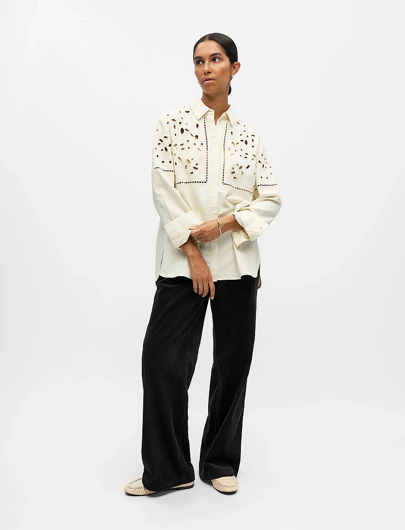 Object - OBJPERRY L/S LO SHIRT E AU 25 - langärmlige hemden - tofu - 0