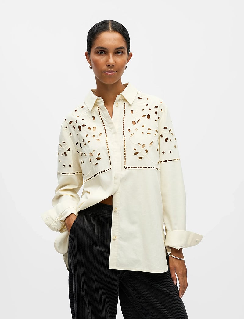 Object - OBJPERRY L/S LO SHIRT E AU 25 - langärmlige hemden - tofu - 3