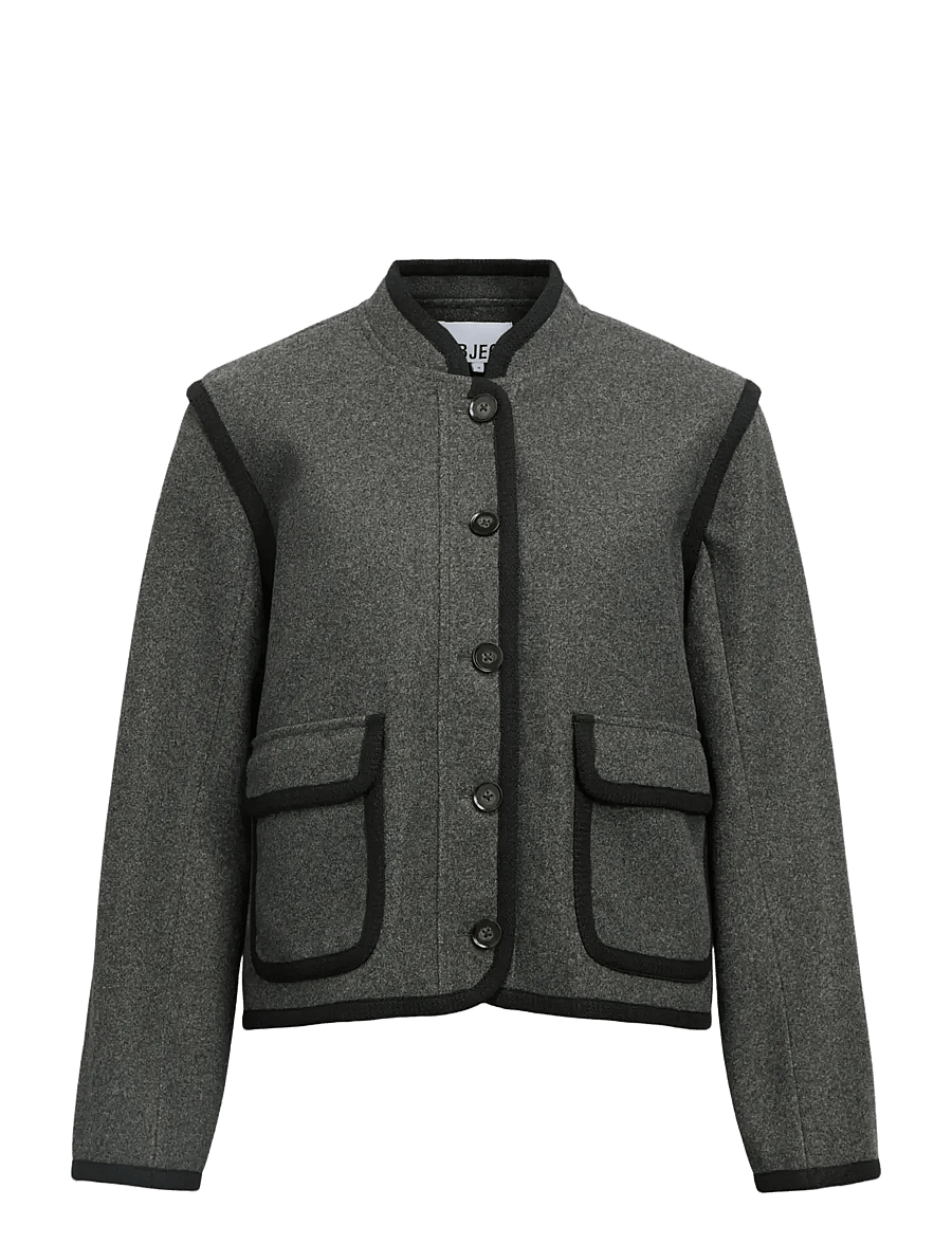 Object - OBJISLA SHORT RE JACKET 142 - talvejoped - medium grey melange - 1