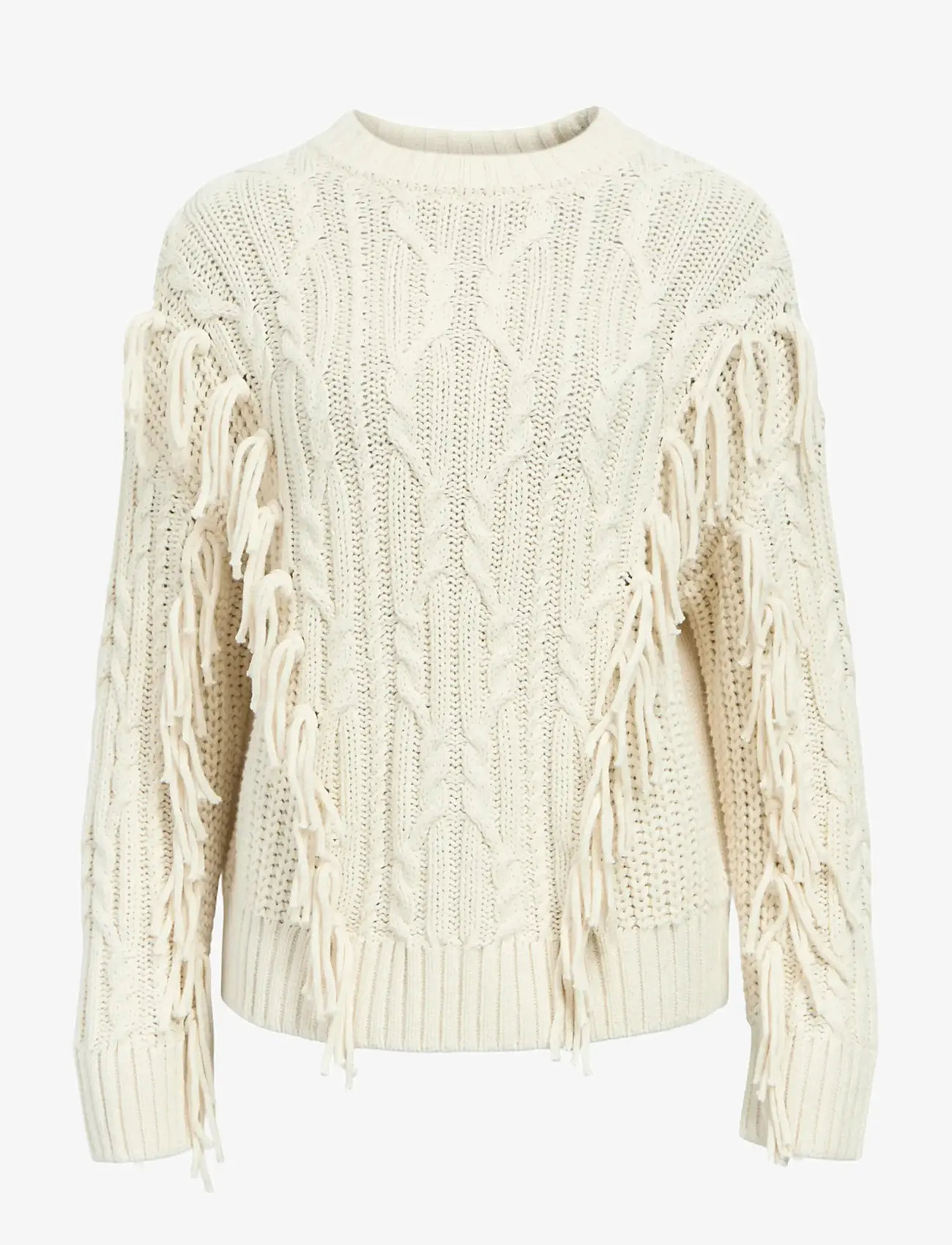Object - OBJAMANDA L/S LO PULLOVER E AU 25 - trøjer - white sand - 0