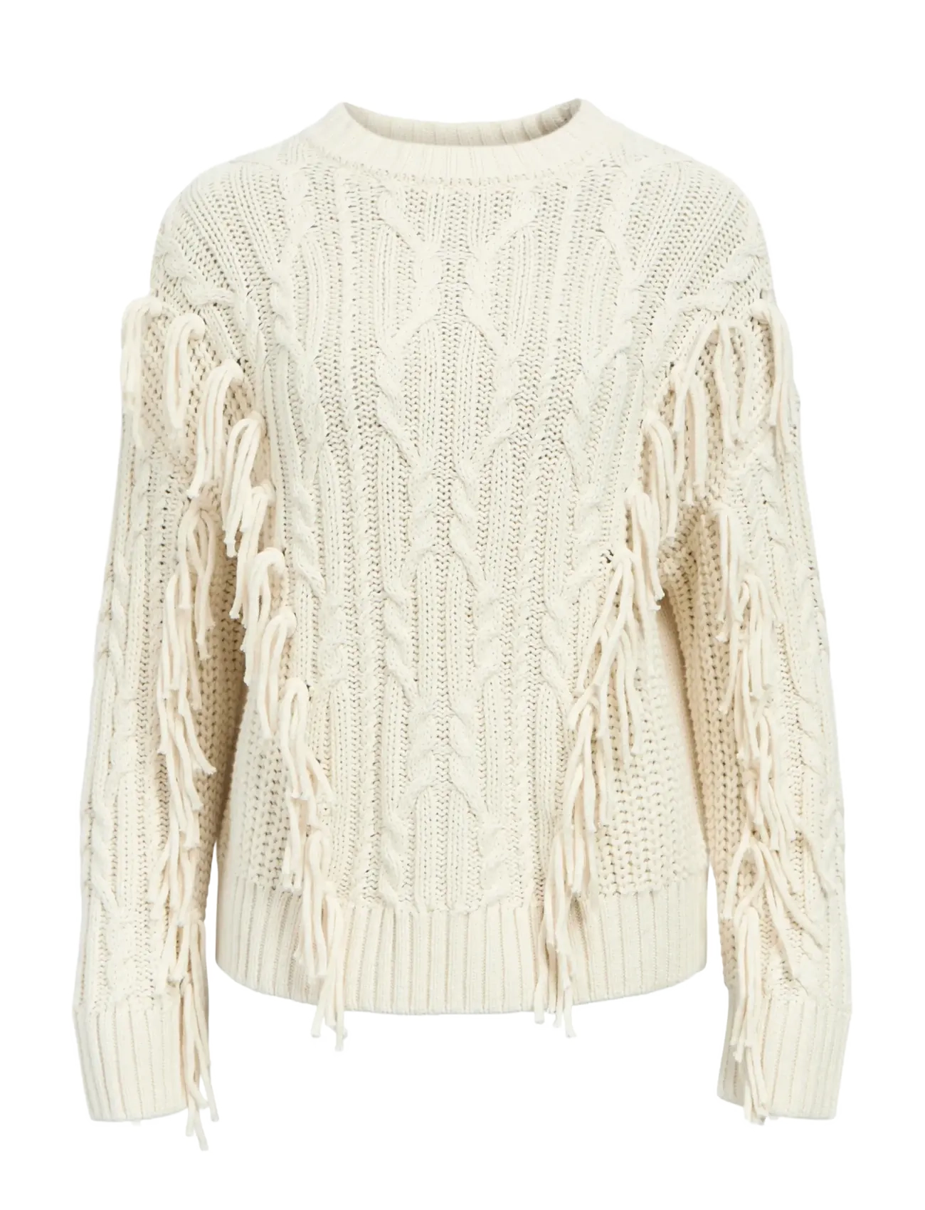 Object OBJAMANDA L/S LO PULLOVER E AU 25 - Strik - WHITE SAND / cream