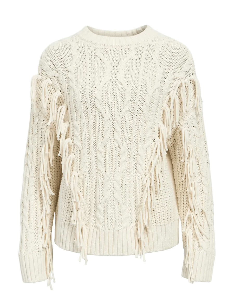 Object - OBJAMANDA L/S LO PULLOVER E AU 25 - jumpers - white sand - 0