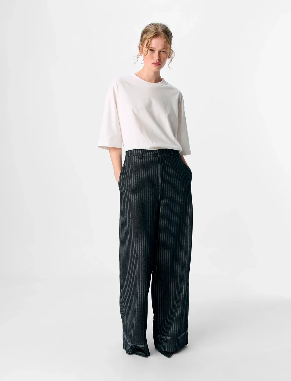 Object - OBJAMY MW LO PANT E AU 25 - raka byxor - black denim - 0