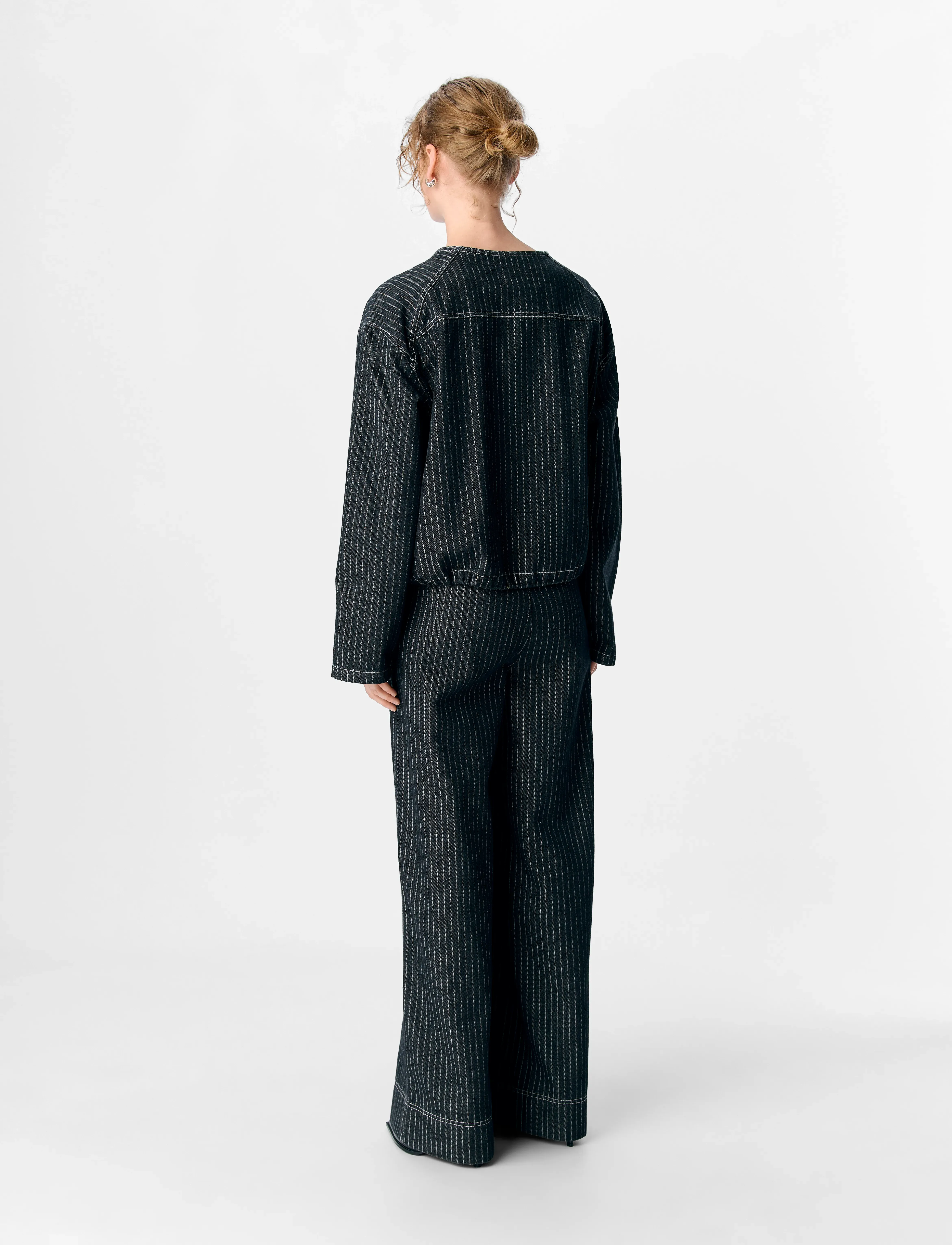 Object - OBJAMY L/S LO SHIRT E AU 25 - langærmede skjorter - black denim - 2