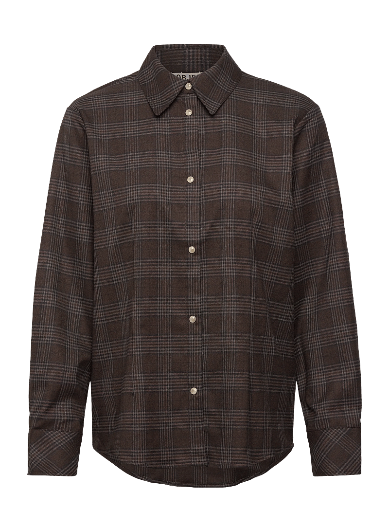 Object - OBJDANNI L/S LO SHIRT E AU 25 - långärmade skjortor - rawhide - 0