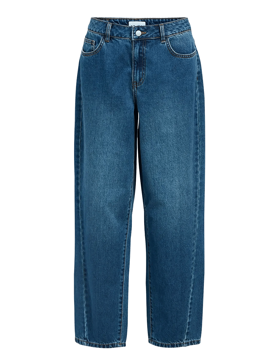 Object - OBJMIU ZOE MW BARREL ANKLE JEANS NOOS - barrel jeans - medium blue denim - 1