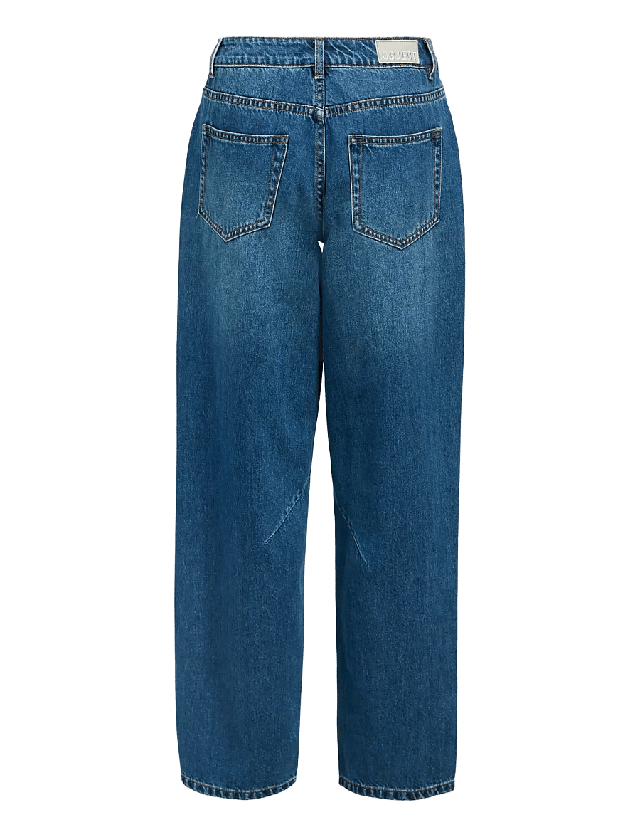 Object - OBJMIU ZOE MW BARREL ANKLE JEANS NOOS - barrel jeans - medium blue denim - 2