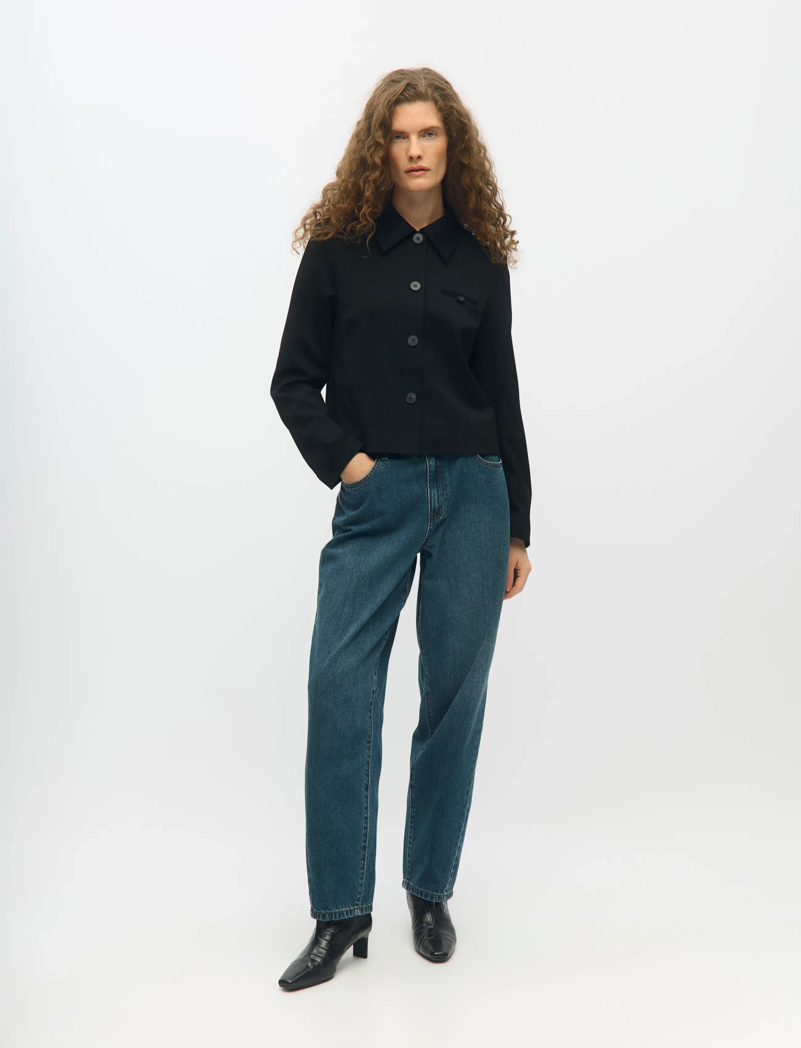 Object OBJMIU ZOE MW BARREL ANKLE JEANS NOOS - Object - MEDIUM BLUE DENIM / blue
