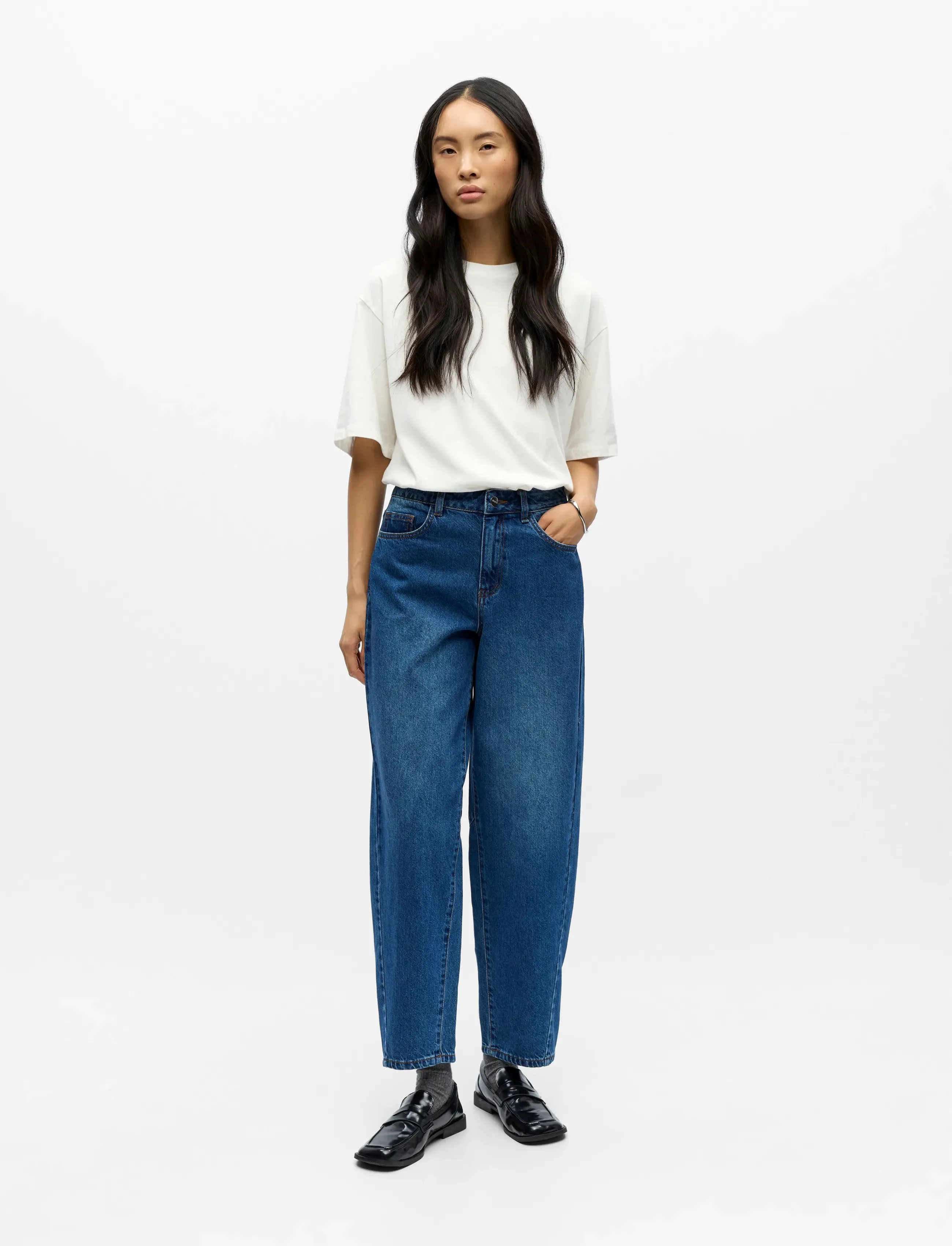 Object - OBJMIU ZOE MW BARREL ANKLE JEANS NOOS - barrel jeans - medium blue denim - 5