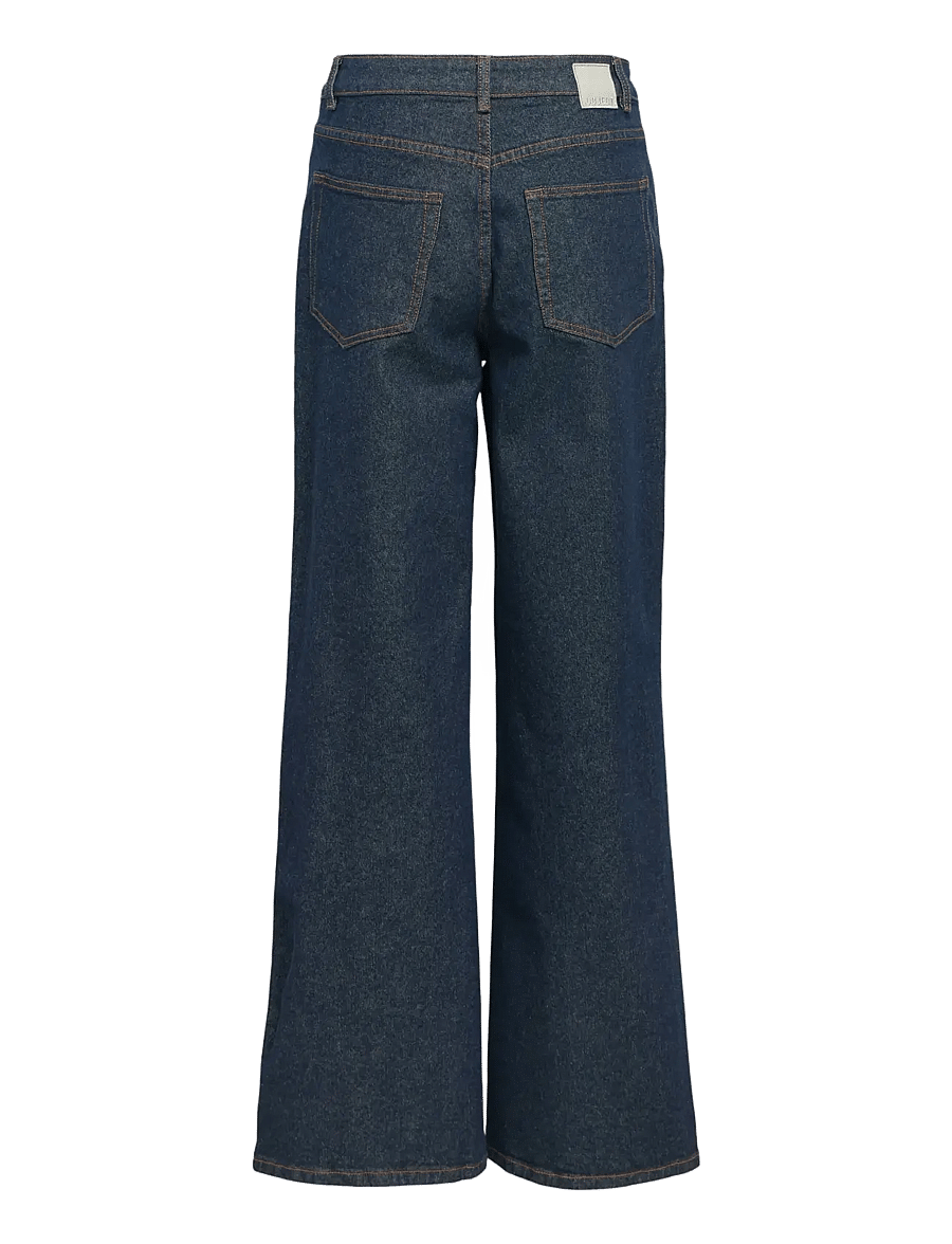 Object - OBJRIO MAE MW WIDE JEANS NOOS - hosen mit weitem bein - dark blue denim - 2