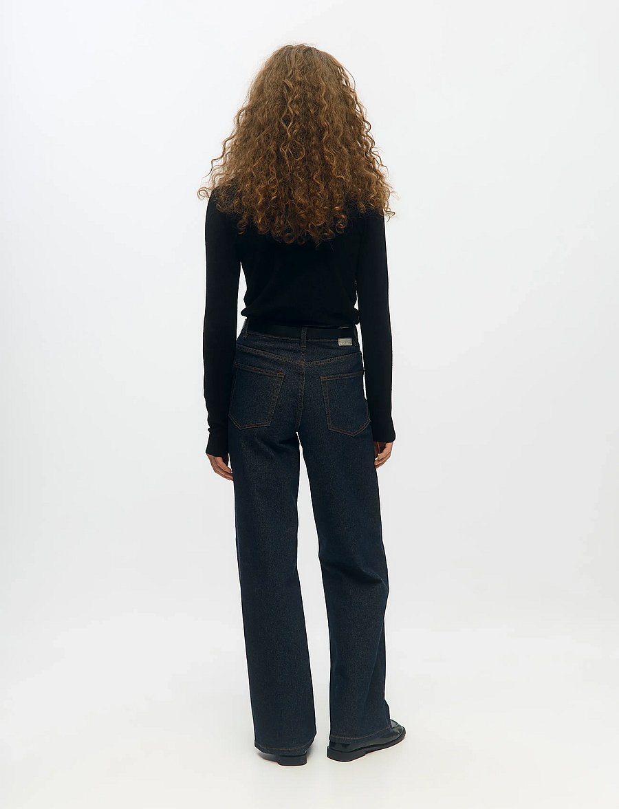 Object - OBJRIO MAE MW WIDE JEANS NOOS - hosen mit weitem bein - dark blue denim - 3