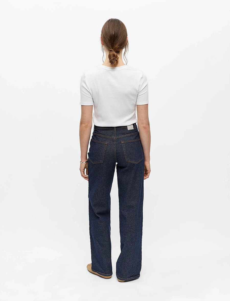 Object - OBJRIO MAE MW WIDE JEANS NOOS - hosen mit weitem bein - dark blue denim - 3