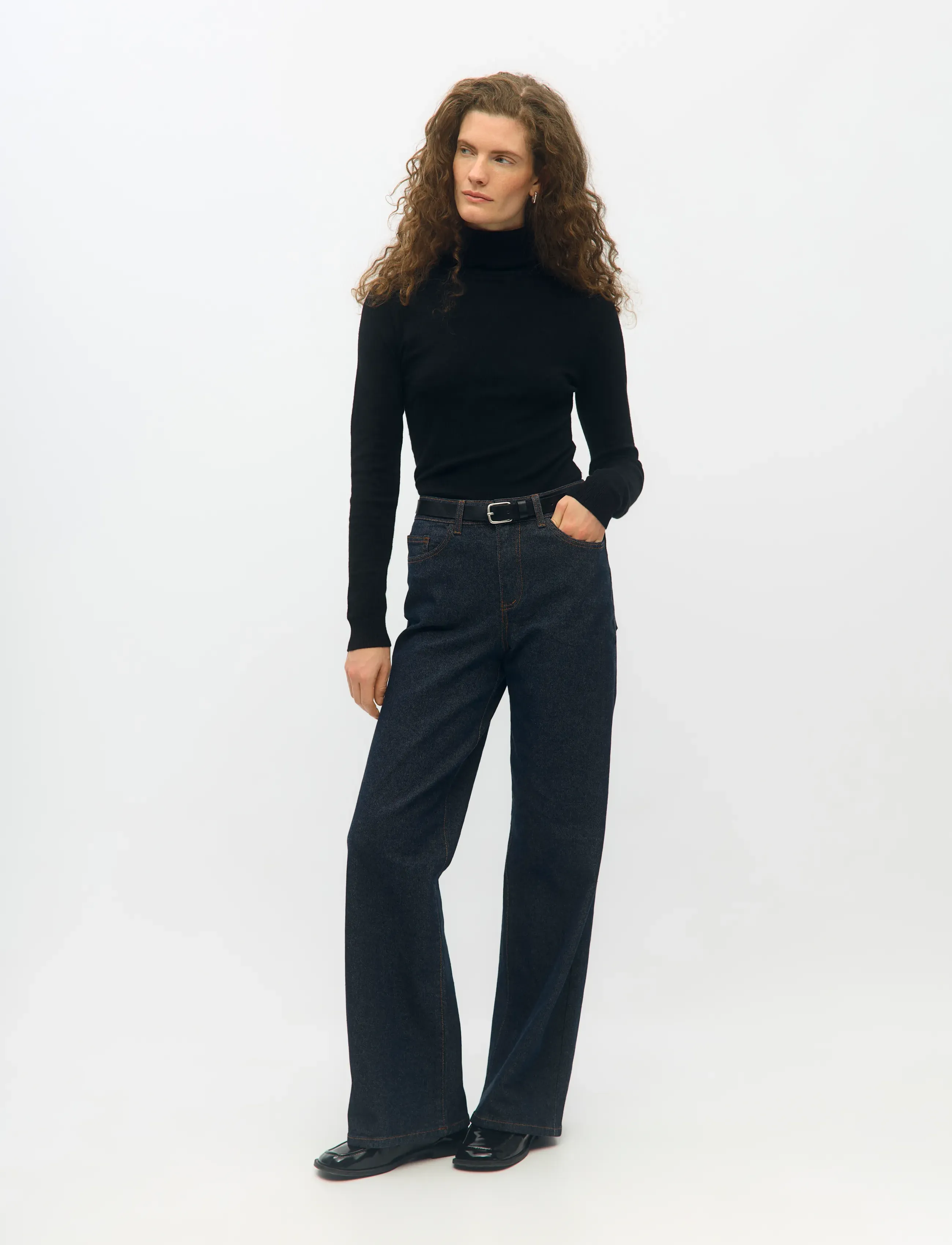 Object - OBJRIO MAE MW WIDE JEANS NOOS - hosen mit weitem bein - dark blue denim - 4