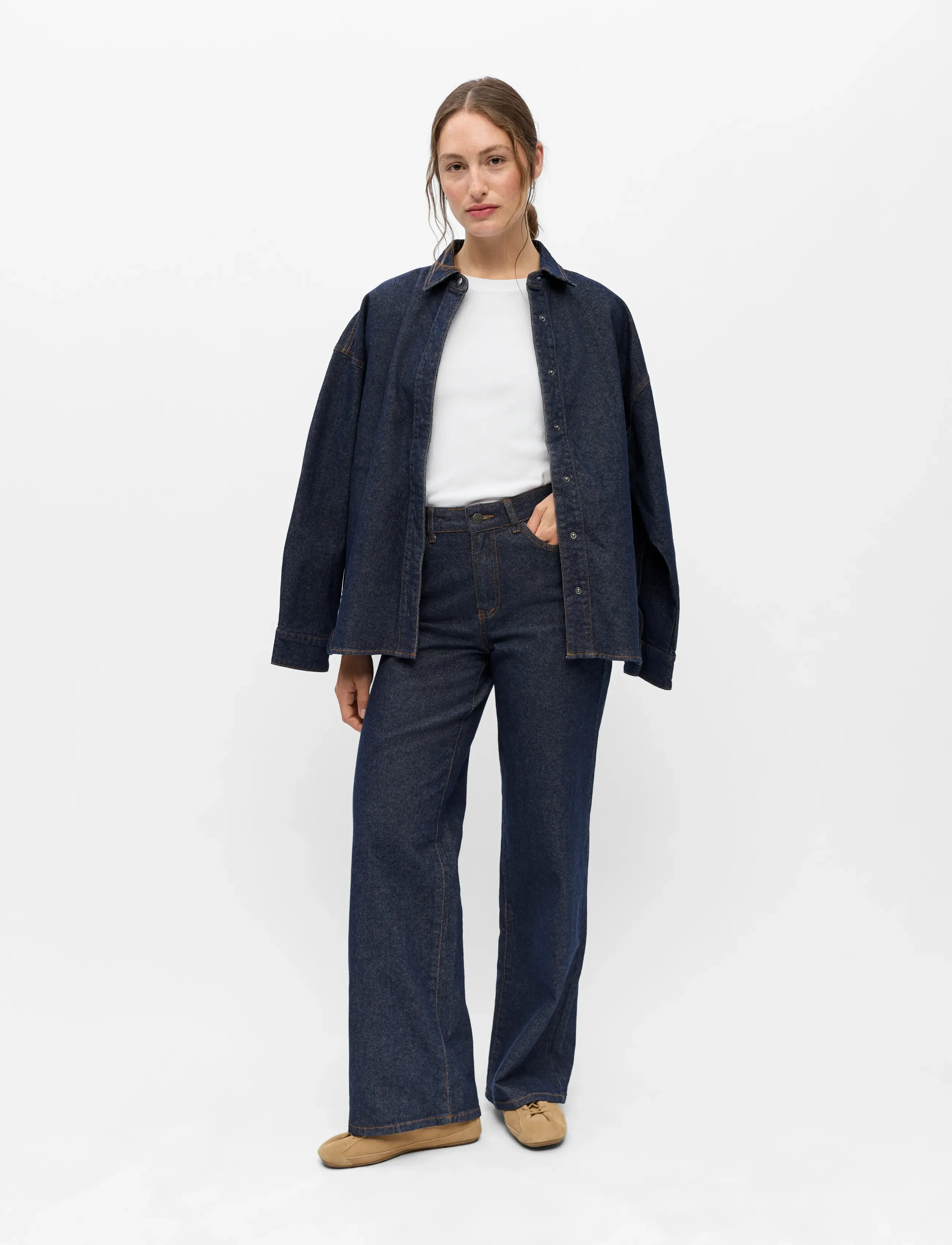 Object - OBJRIO MAE MW WIDE JEANS NOOS - dark blue denim - 5