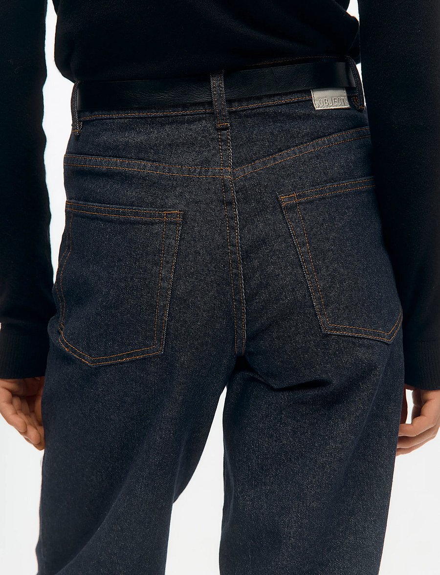 Object - OBJRIO MAE MW WIDE JEANS NOOS - hosen mit weitem bein - dark blue denim - 5