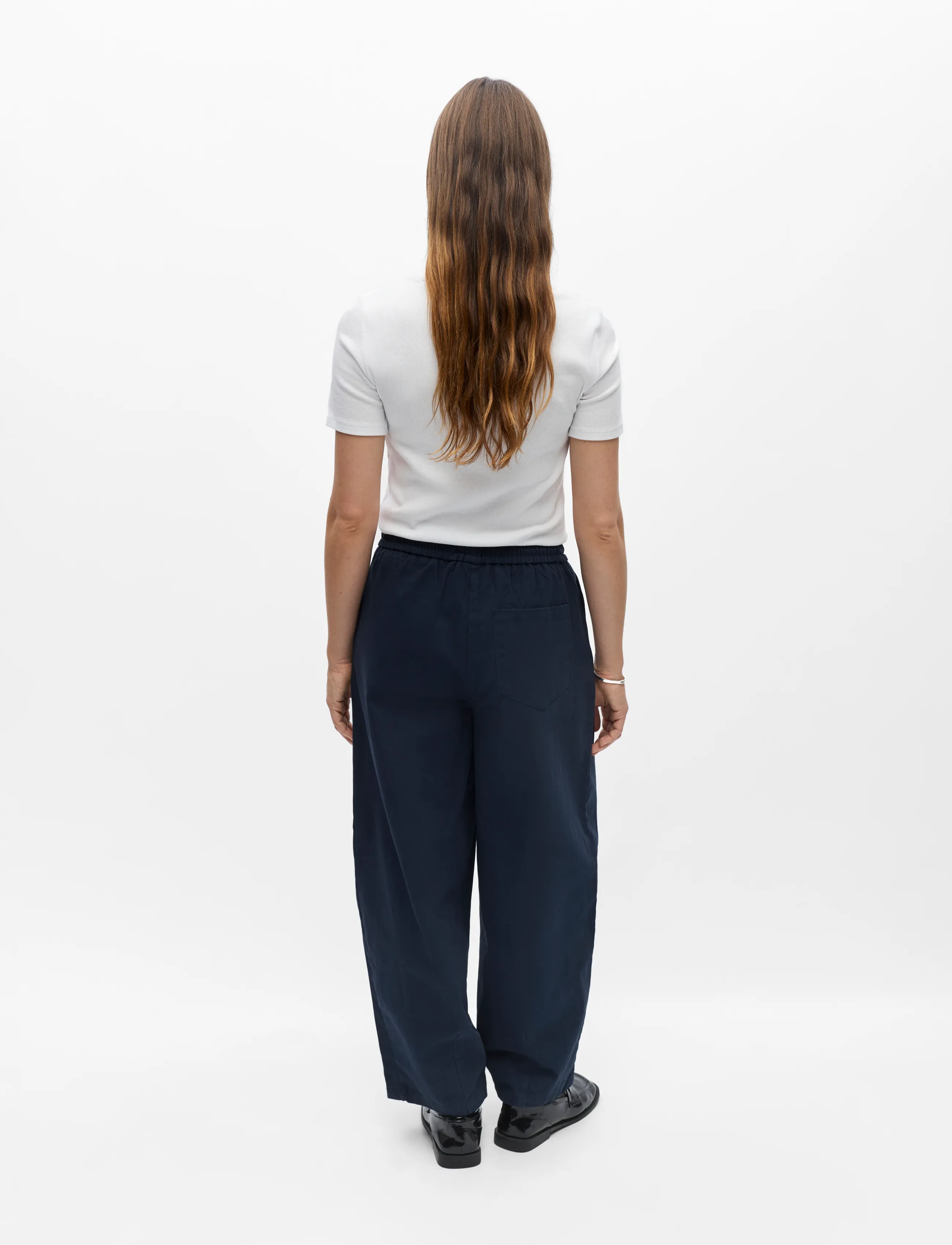 Object - OBJNATALIE MW LOOSE PANT REP - laia säärega püksid - sky captain - 2
