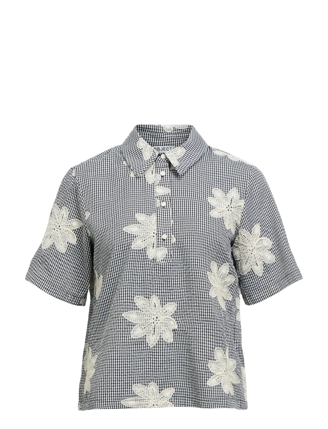 Object OBJPENNY RE S/S TOP SS E DIV - Skjorter - BLACK / white