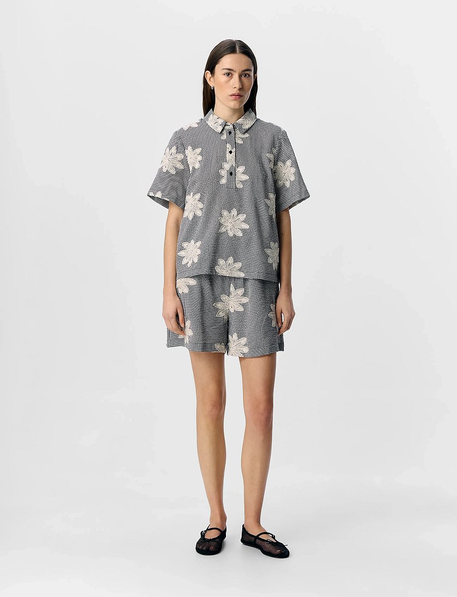 Object - OBJPENNY RE S/S TOP SS E DIV - lyhythihaiset kauluspaidat - black - 3