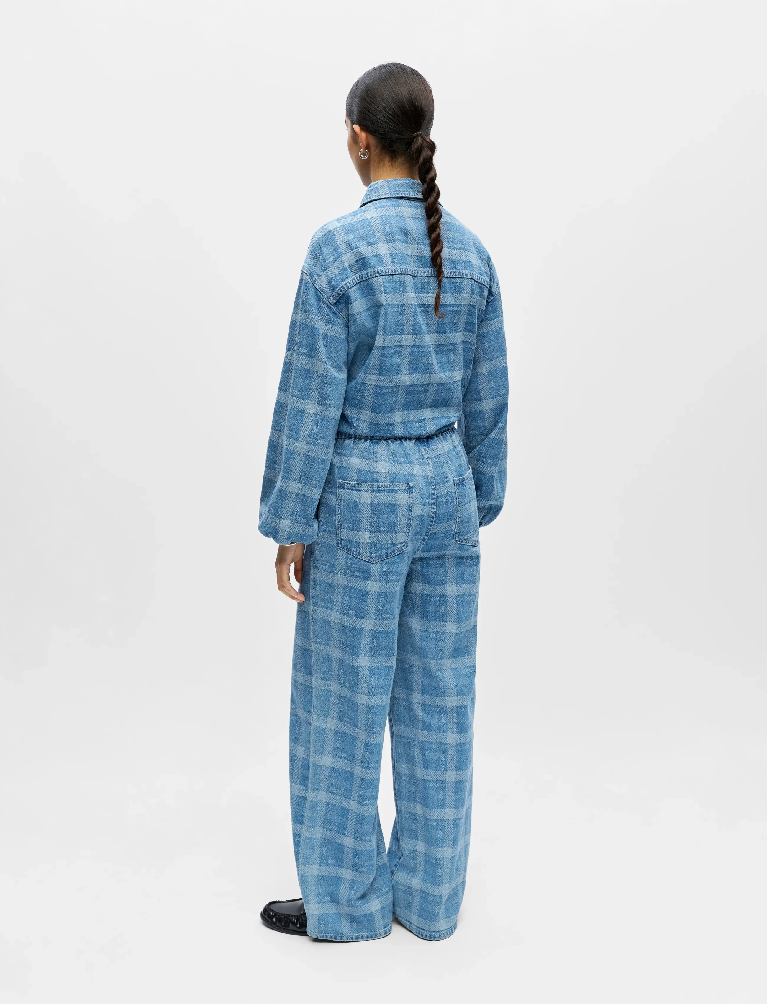 Object - OBJCHECKY MW DENIM PANT 143 - bukser med brede ben - light blue denim - 3