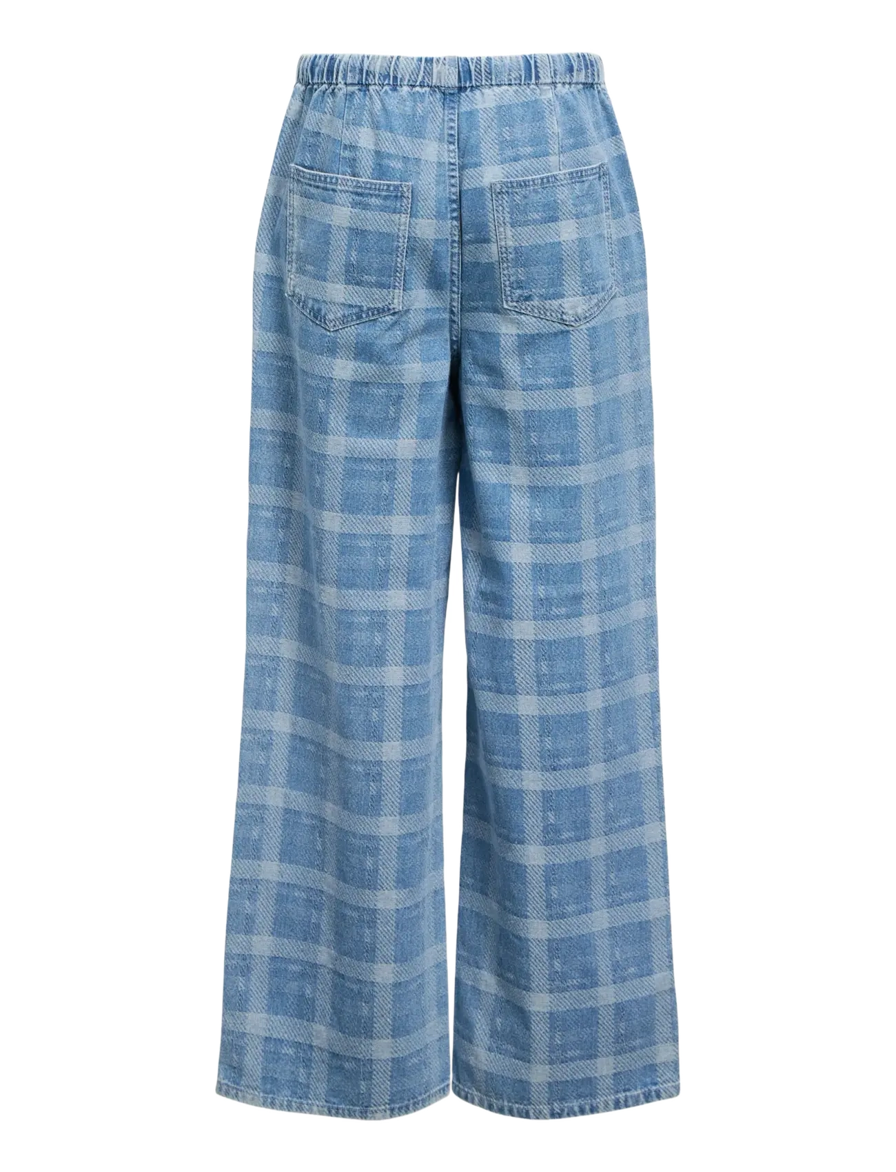Object - OBJCHECKY MW DENIM PANT 143 - bukser med brede ben - light blue denim - 2