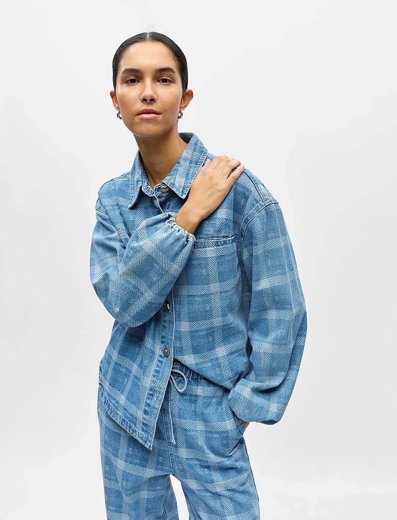 Object - OBJCHECKY L/S RE DENIM SHIRT 143 - denimskjorter - light blue denim - 3
