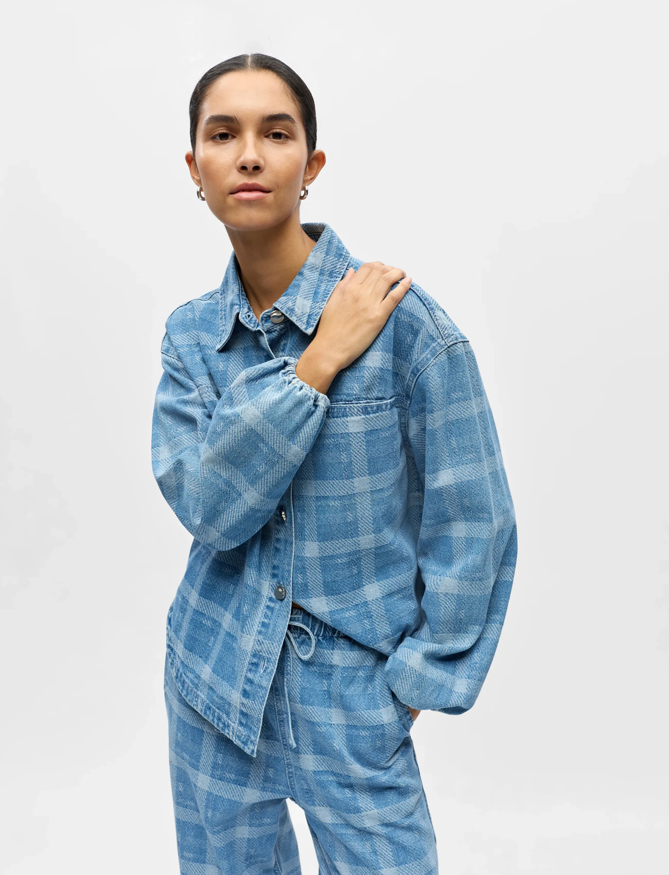 Object - OBJCHECKY L/S RE DENIM SHIRT 143 - jeansowe koszule - light blue denim - 3