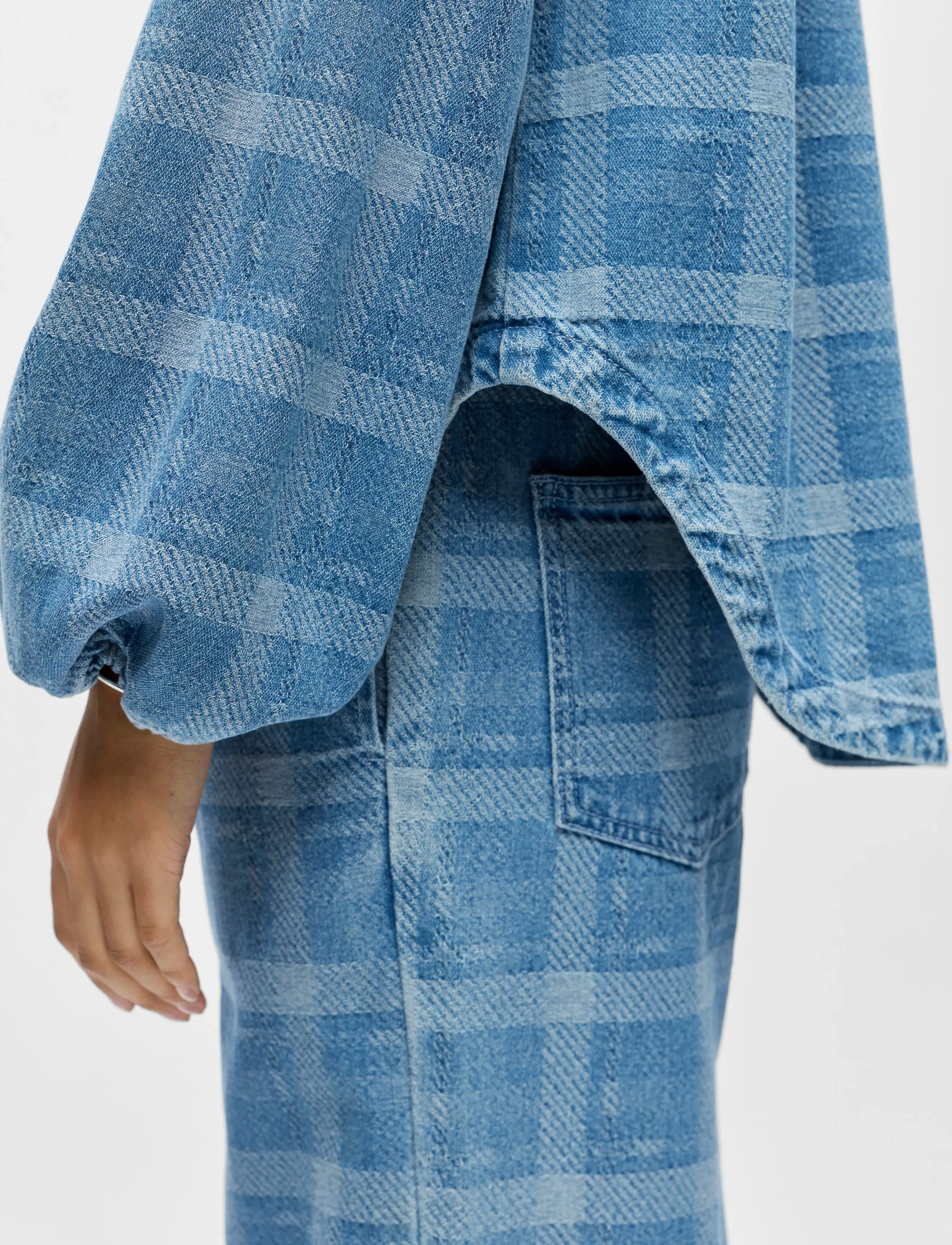 Object - OBJCHECKY L/S RE DENIM SHIRT 143 - jeansowe koszule - light blue denim - 5