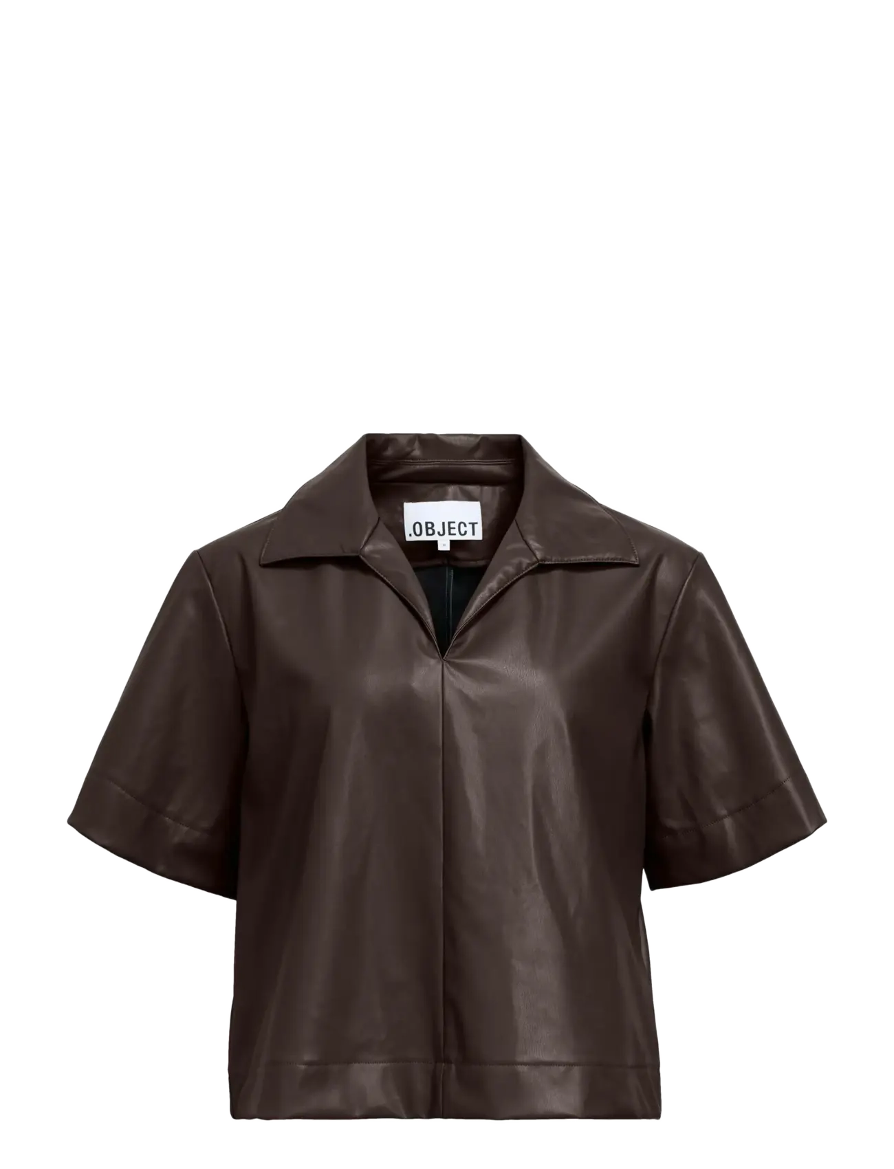 Object OBJEMERY 2/4 LO COATED TOP 143 - Kläder - SEAL BROWN / brown