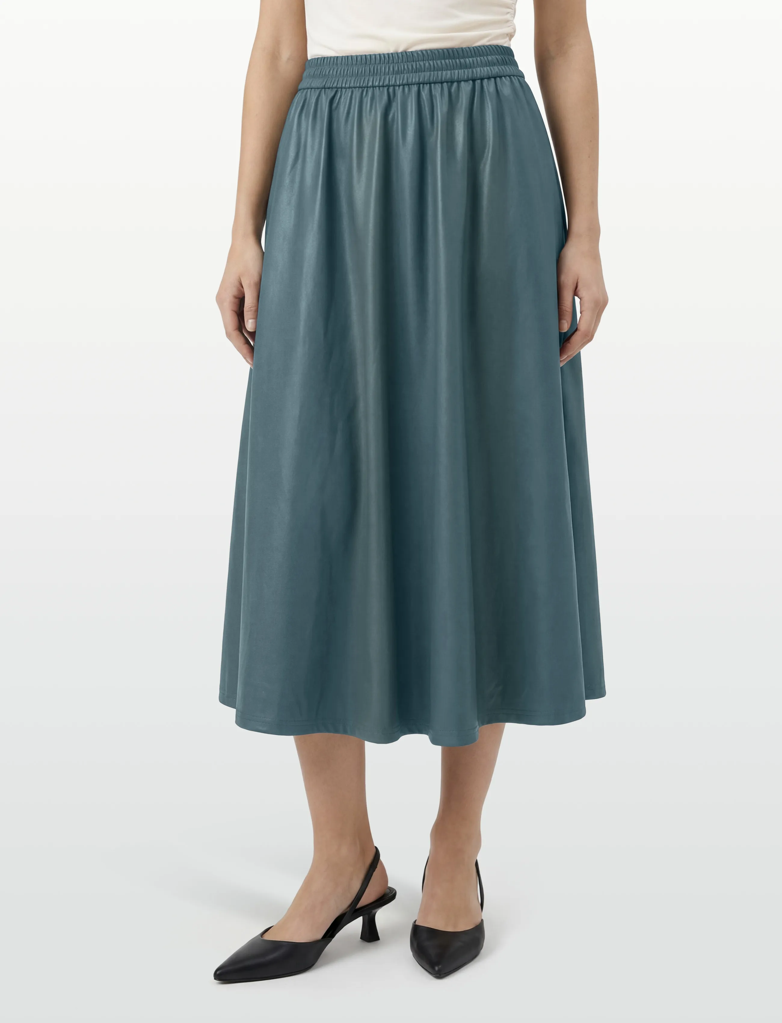 Object - OBJEMERY MW LOSE COATED SKIRT 143 - midi kjolar - dark slate - 3