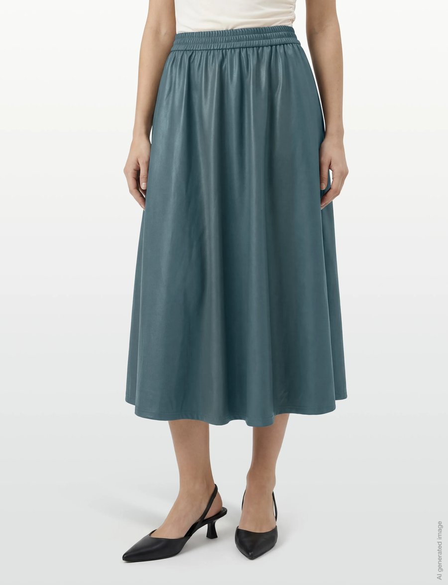 Object - OBJEMERY MW LOSE COATED SKIRT 143 - midi kjolar - dark slate - 3
