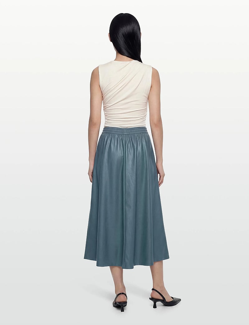 Object - OBJEMERY MW LOSE COATED SKIRT 143 - midi-röcke - dark slate - 4