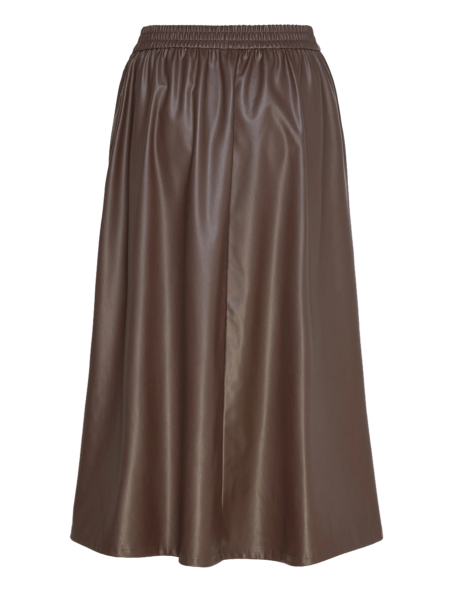 Object - OBJEMERY MW LOSE COATED SKIRT 143 - midi skjørt - seal brown - 2