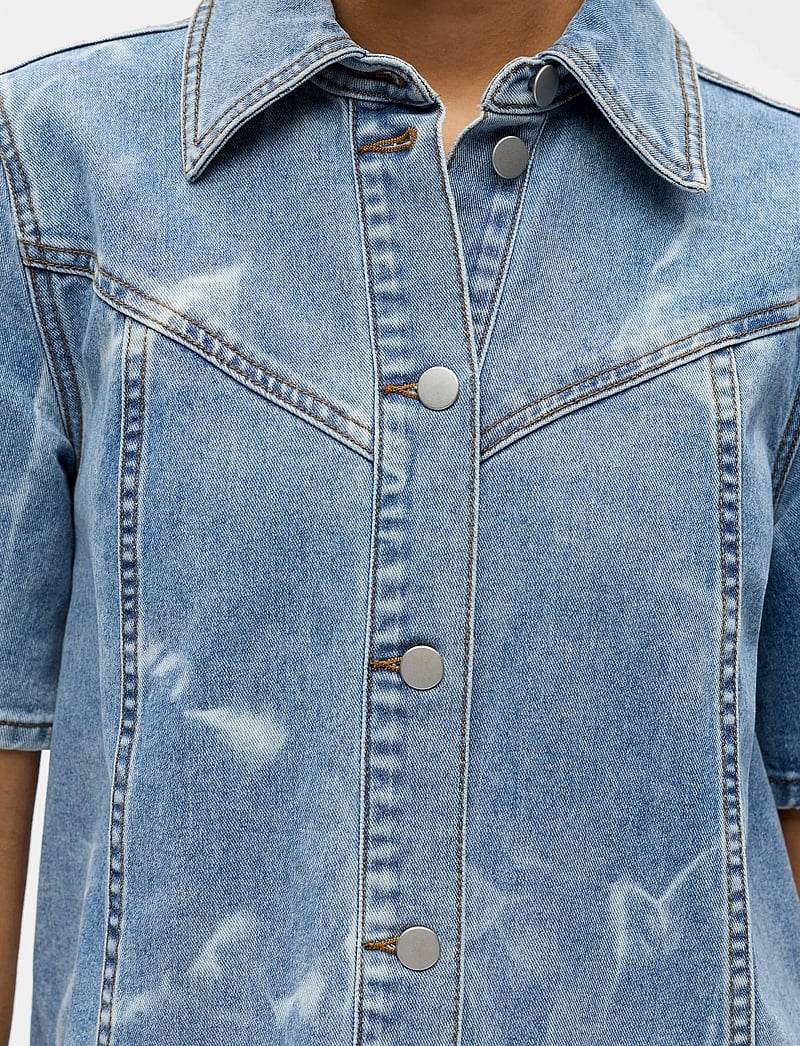Object - OBJCLAUDIA S/S SHORT DENIM DRESS 143 - hemdkleider - light blue denim - 4