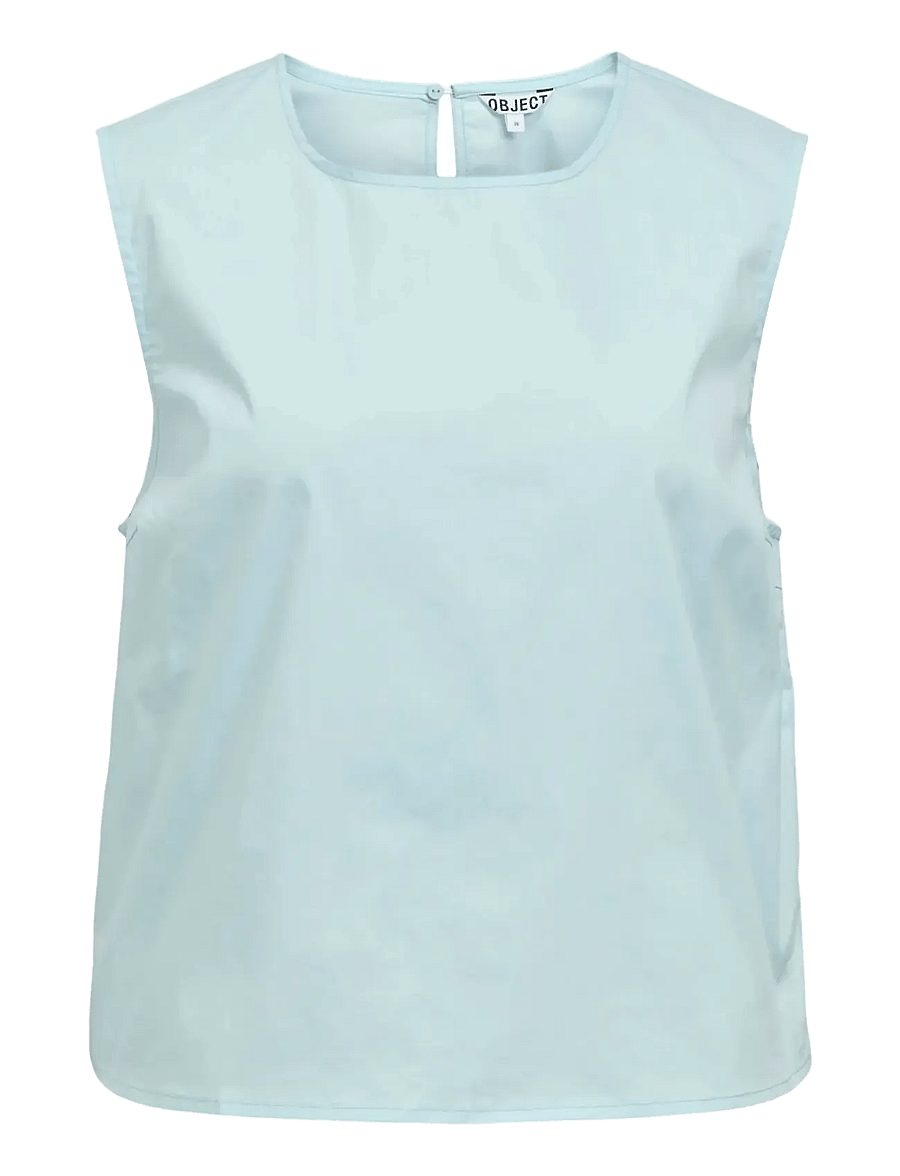 Object - OBJPAIGE LO S/L TOP 144 - ermeløse bluser - winter sky - 1