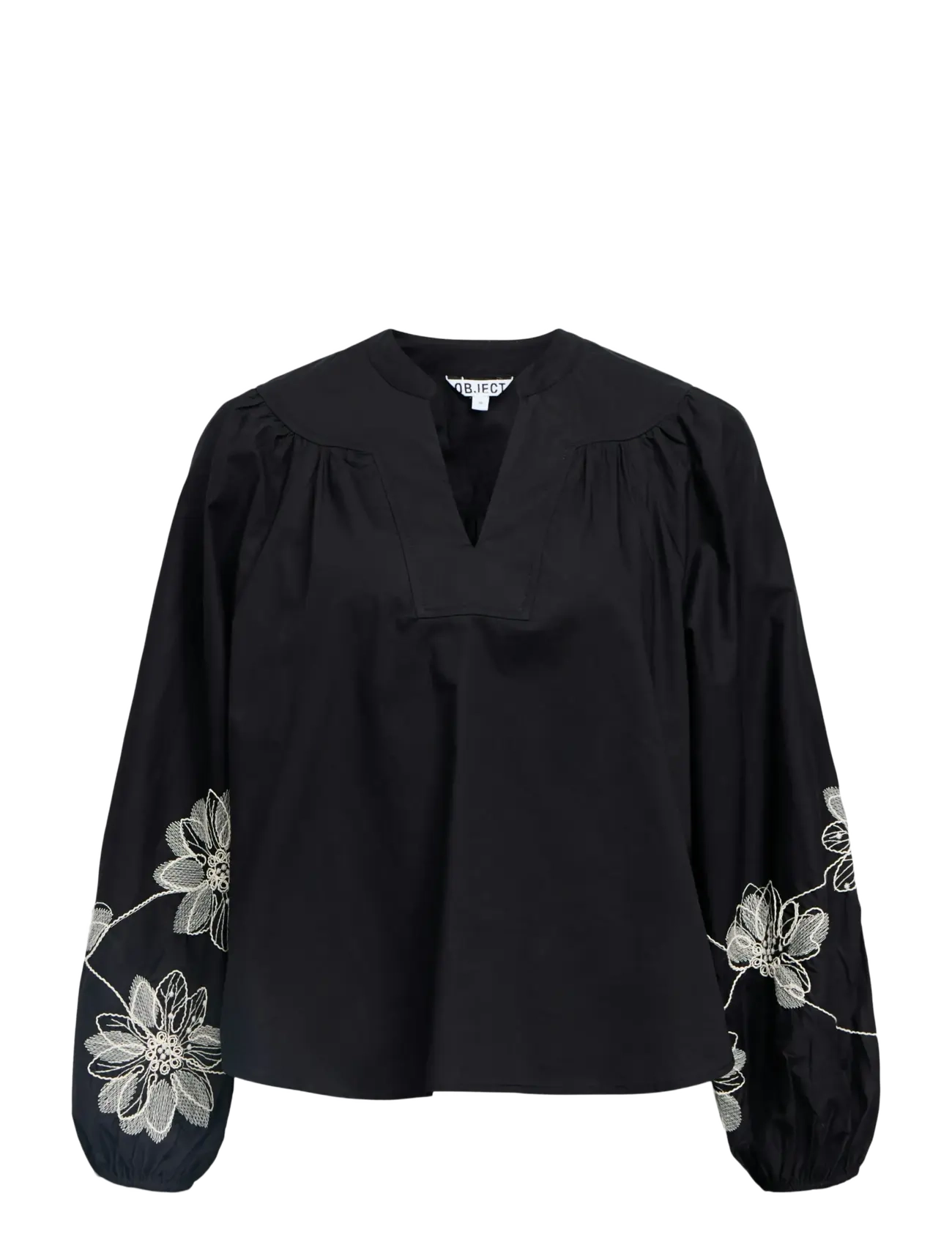 Object OBJMERLE HOPE L/S RE V-NECK TOP 143 - Til ham - BLACK / black