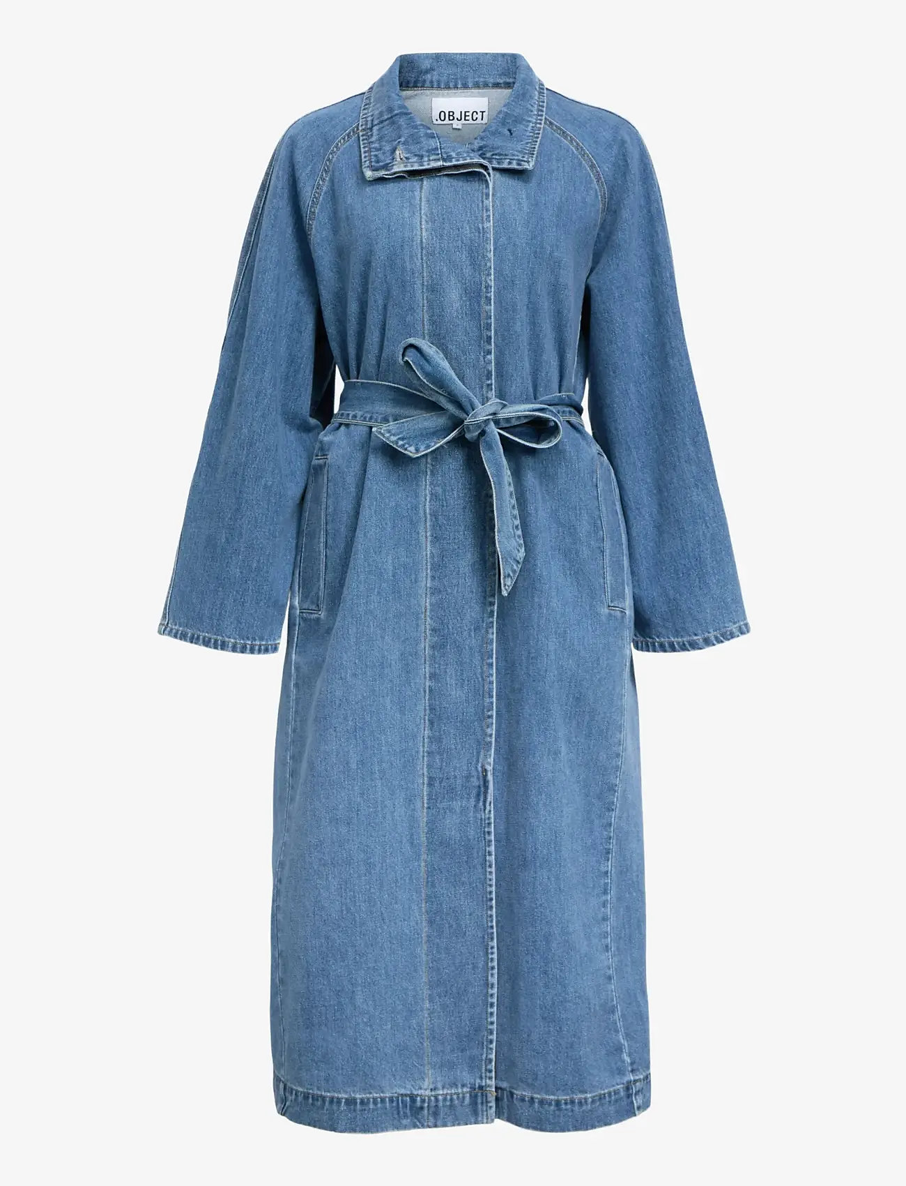 Object - OBJTRINNA L/S DENIM TRENCHCOAT NOOS - trenchcoats - medium blue denim - 1