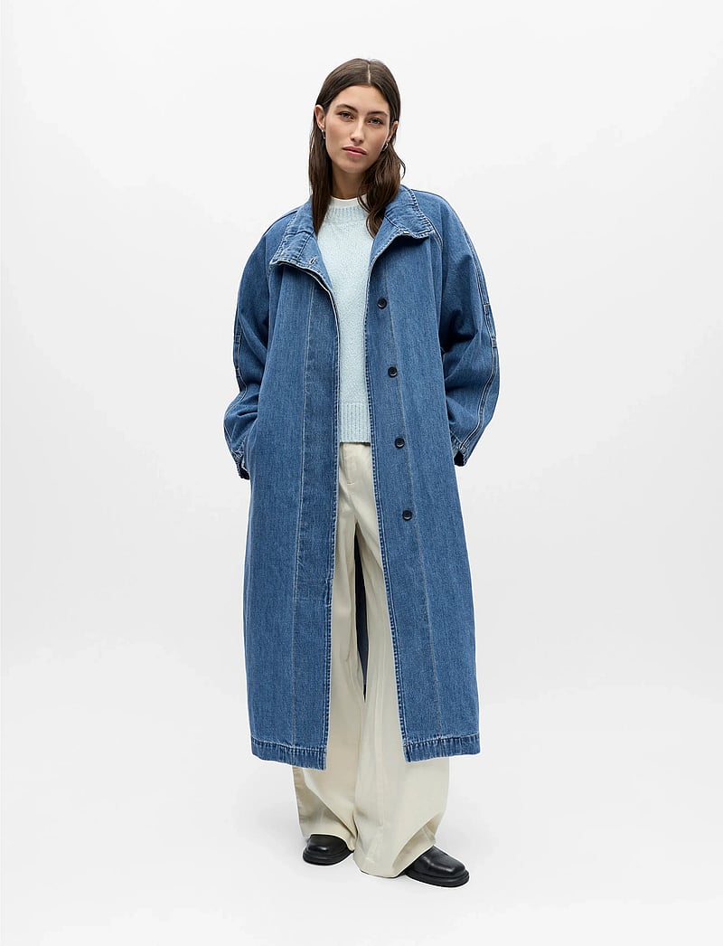 Object - OBJTRINNA L/S DENIM TRENCHCOAT NOOS - trenchcoats - medium blue denim - 3