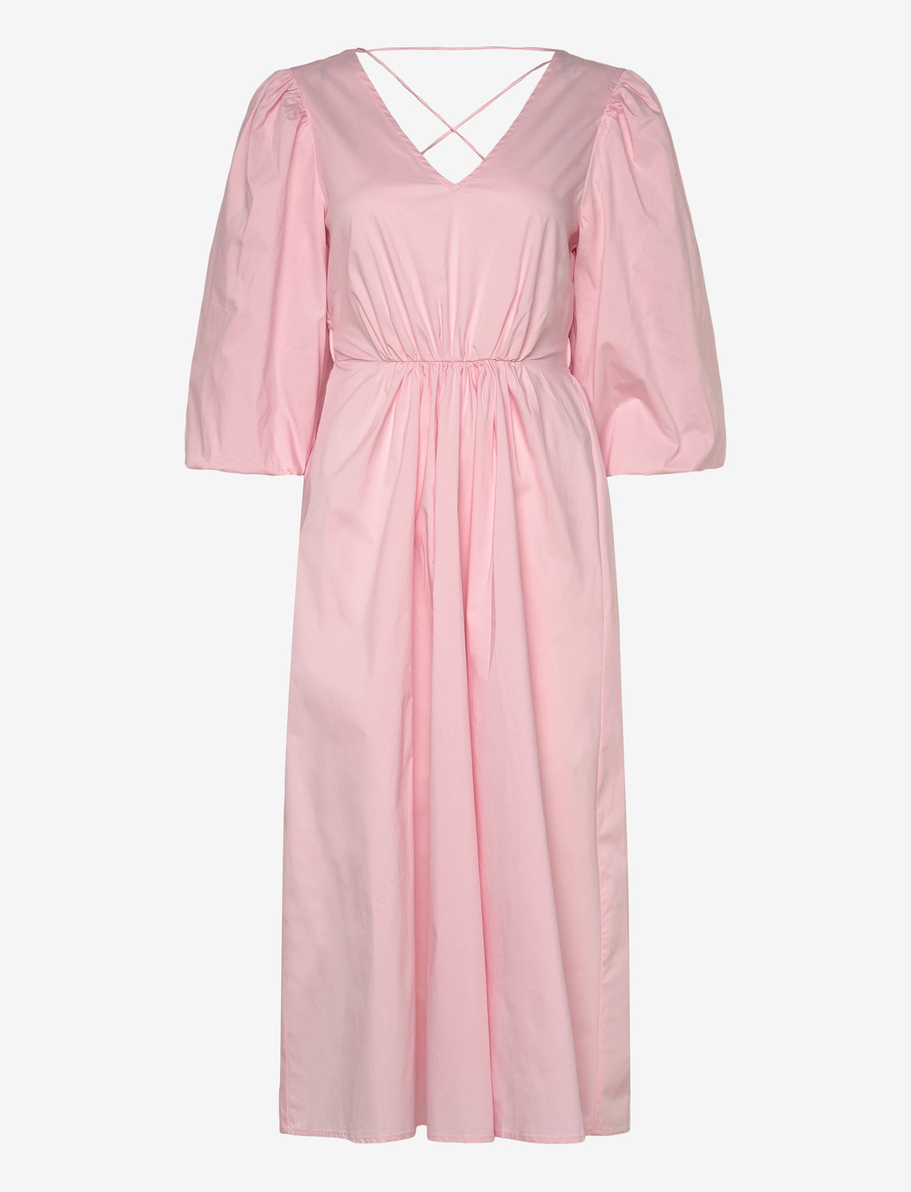 Object - OBJPAIGE 2/4 RE VNECK MIDI DRESS 144 - midi dresses - pale lilac - 0