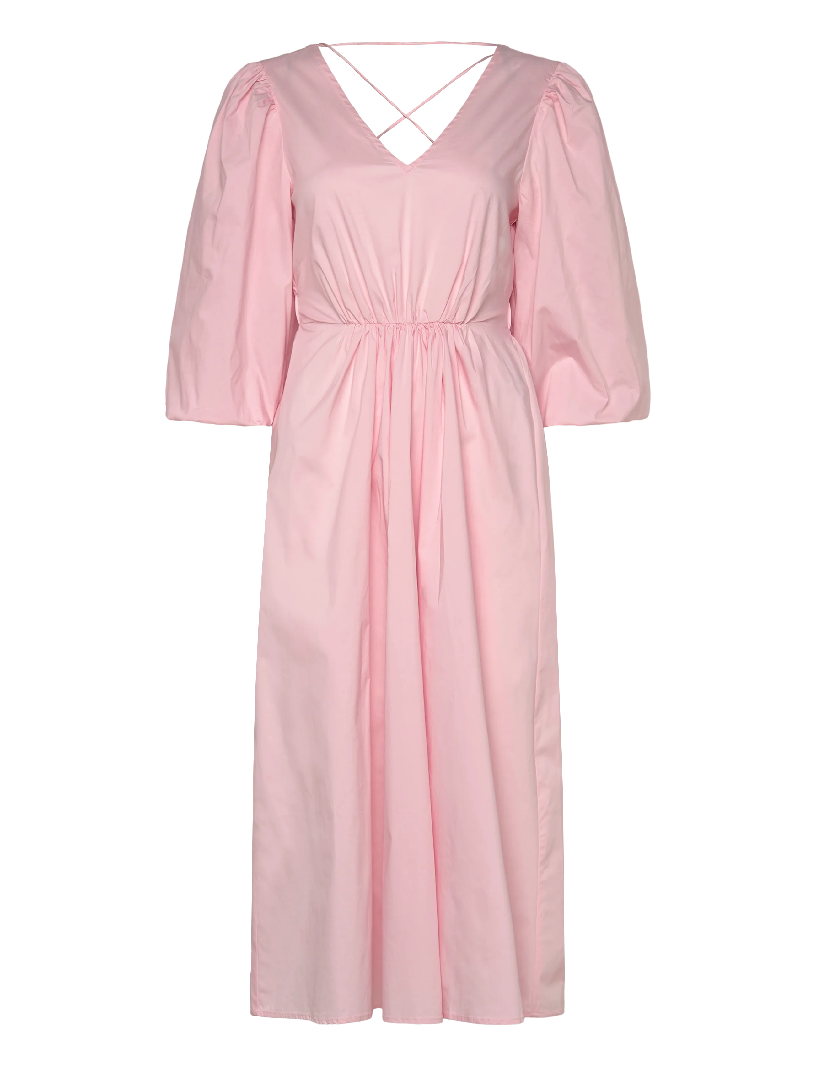 Object OBJPAIGE 2/4 RE VNECK MIDI DRESS 144 - Object - PALE LILAC / pink/rose