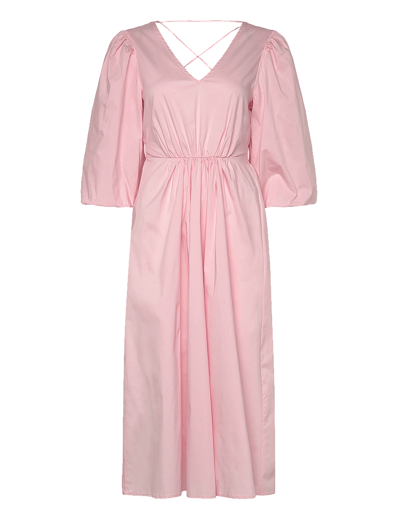 Object - OBJPAIGE 2/4 RE VNECK MIDI DRESS 144 - midi dresses - pale lilac - 0
