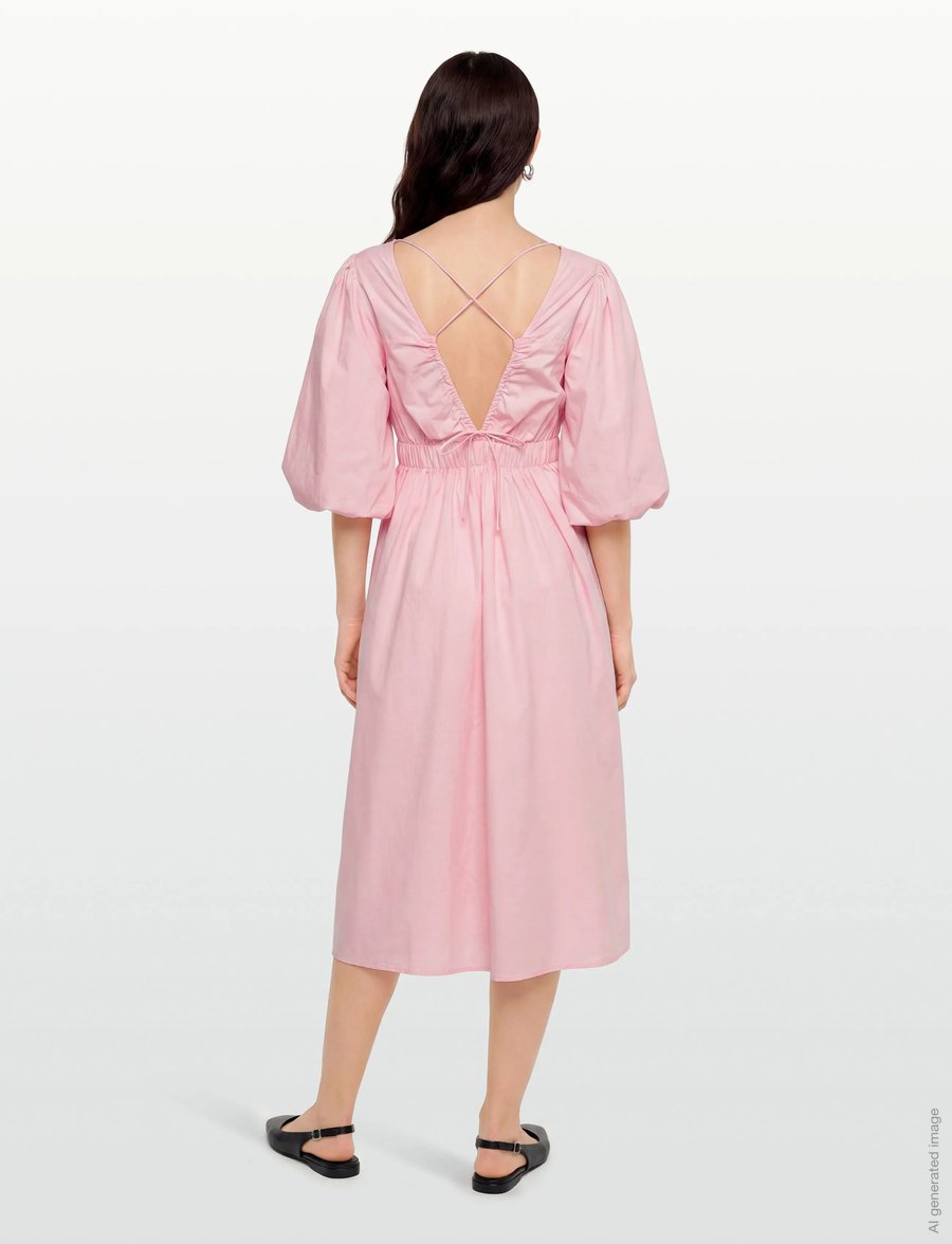 Object - OBJPAIGE 2/4 RE VNECK MIDI DRESS 144 - midikleider - pale lilac - 4