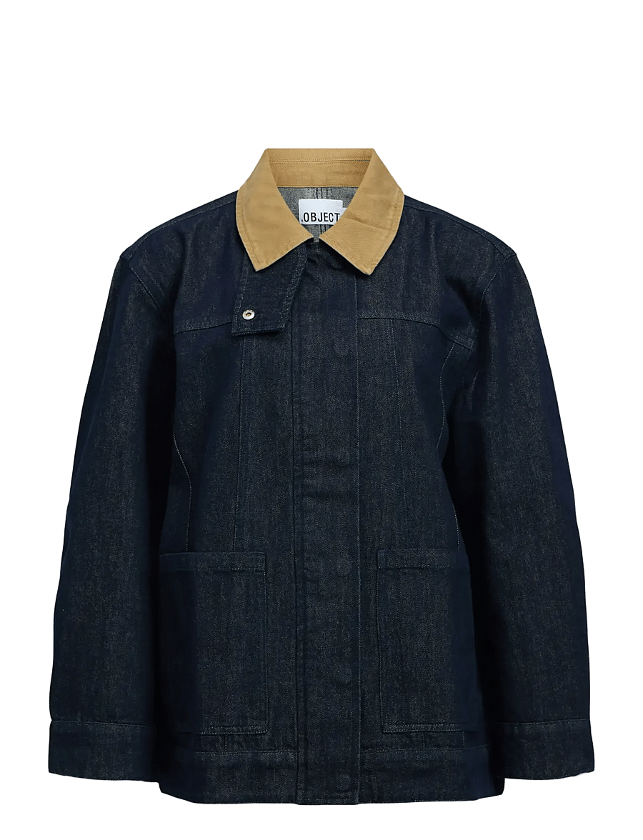 Object - OBJSIRENNA L/S LO DENIM JACKET 143 - frühlingsjacken - dark blue denim - 1